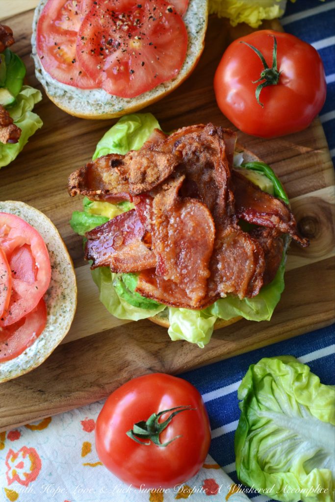 Dilly Brown Sugar Bacon BLT's - BLT's are quite amazing, however, when you add dill mayonnaise, avocado, and brown sugar rubbed bacon to them, they become something even more spectacular.
