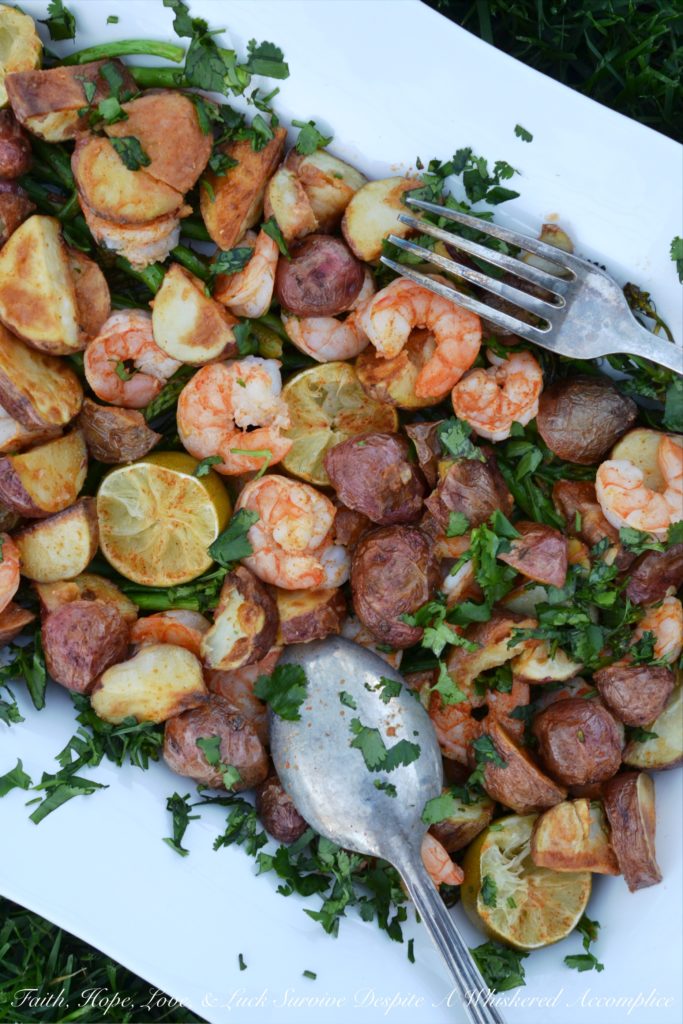 Sheet Pan Chipotle Lime Shrimp Bake - Red potatoes, asparagus, broccolini, and shrimp transform into the perfect sheet pan meal with the addition of chipotle, lime juice, and melted butter. This seafood dinner is great for when you have company on a busy evening because it tastes amazing but takes very little effort to throw together. You can use asparagus, broccolini, or a mix of the two. It’s all about what's available for a decent price.