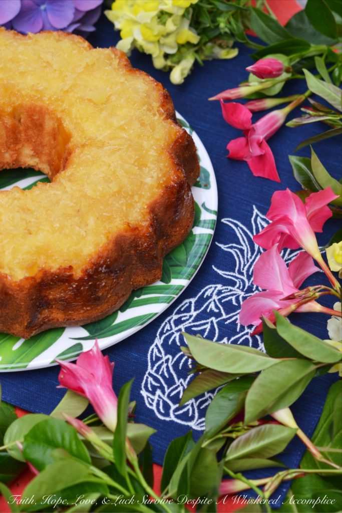 Aloha. The sweet pineapple and decadent butter flavoring in this tropical Bundt cake truly make you feel like you have arrived in a Hawaiian paradise.