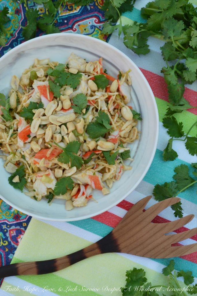 Thai Slaw with Imitation Crab Meat - Craving a vibrant, flavorful salad with seafood that's both quick and satisfying? Look no further. With crunchy peanuts, fragrant cilantro, and a perfectly balanced homemade Thai dressing, this slaw is a guaranteed crowd-pleaser. With the use of pre-shredded store-bought slaw mix and imitation crab meat, this recipe is perfect for potlucks, barbecues, or as a light and refreshing lunch or dinner.
