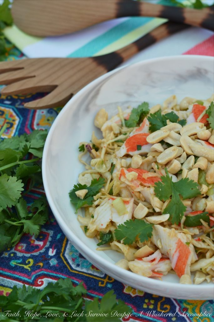 Thai Slaw with Imitation Crab Meat - Craving a vibrant, flavorful salad with seafood that's both quick and satisfying? Look no further. With crunchy peanuts, fragrant cilantro, and a perfectly balanced homemade Thai dressing, this slaw is a guaranteed crowd-pleaser. With the use of pre-shredded store-bought slaw mix and imitation crab meat, this recipe is perfect for potlucks, barbecues, or as a light and refreshing lunch or dinner.