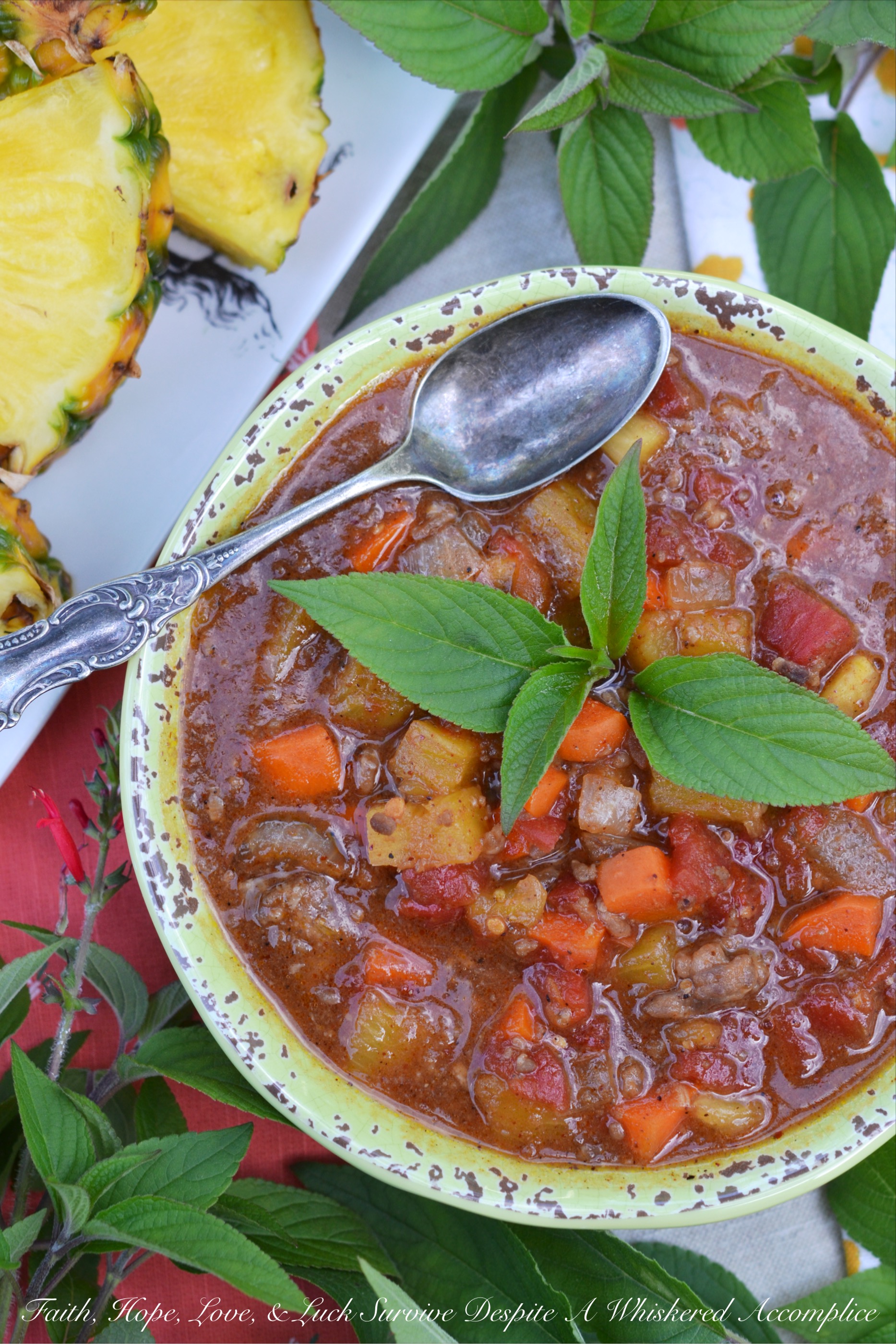 Crockpot Pineapple Sweet Italian Sausage Chili