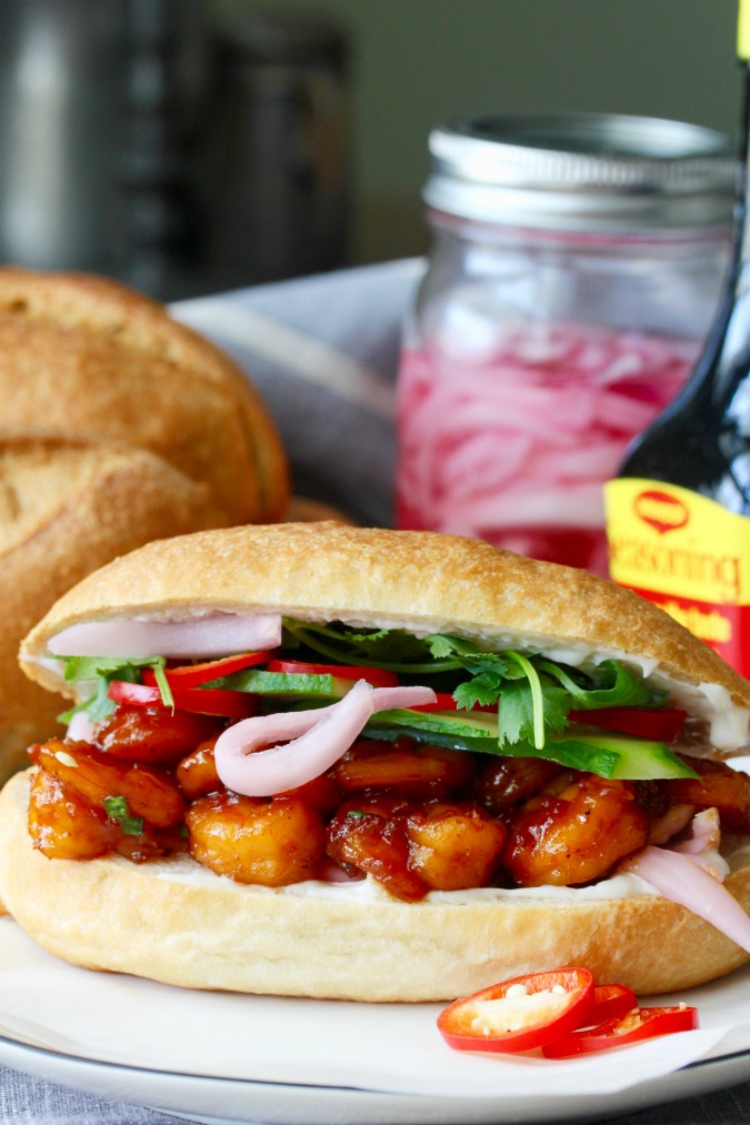 Caramel Shrimp Banh Mi - Karen's Kitchen Stories