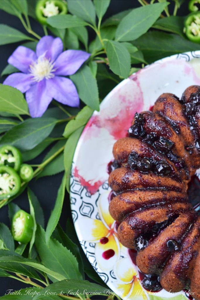 Jalapeño Cornbread Filled with Blueberry Quick Jam - Jalapeños and fresh blueberries come together in this recipe to make the most deliciously sweet and spicy cornbread you've ever tasted.