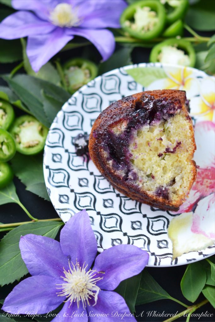 Jalapeño Cornbread Filled with Blueberry Quick Jam - Jalapeños and fresh blueberries come together in this recipe to make the most deliciously sweet and spicy cornbread you've ever tasted.