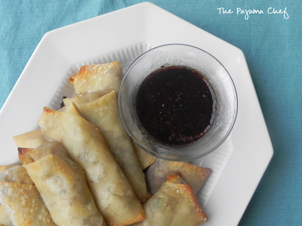Baked Blueberry Pork Egg Rolls - The Pajama Chef