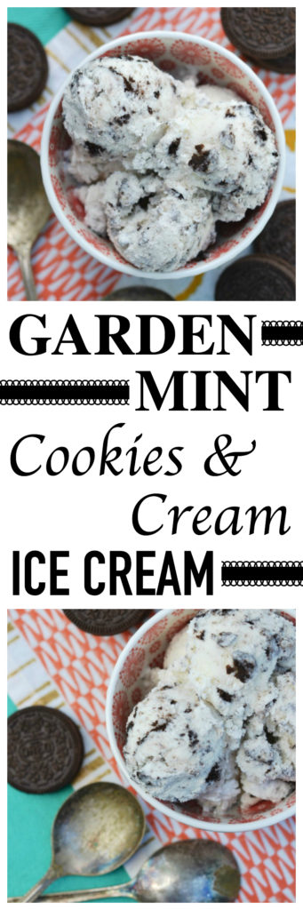 Fresh garden mint and crushed Oreo cookies come together in this ice cream to create the most amazing creamy and super minty frozen summer treat.