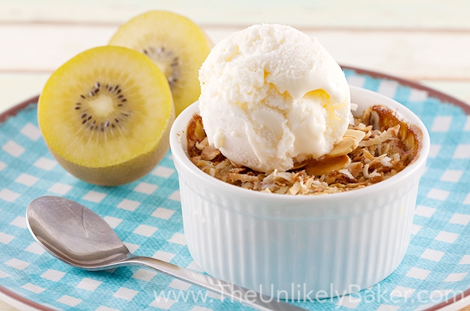 Tropical Kiwi Crumble - The Unlikely Baker
