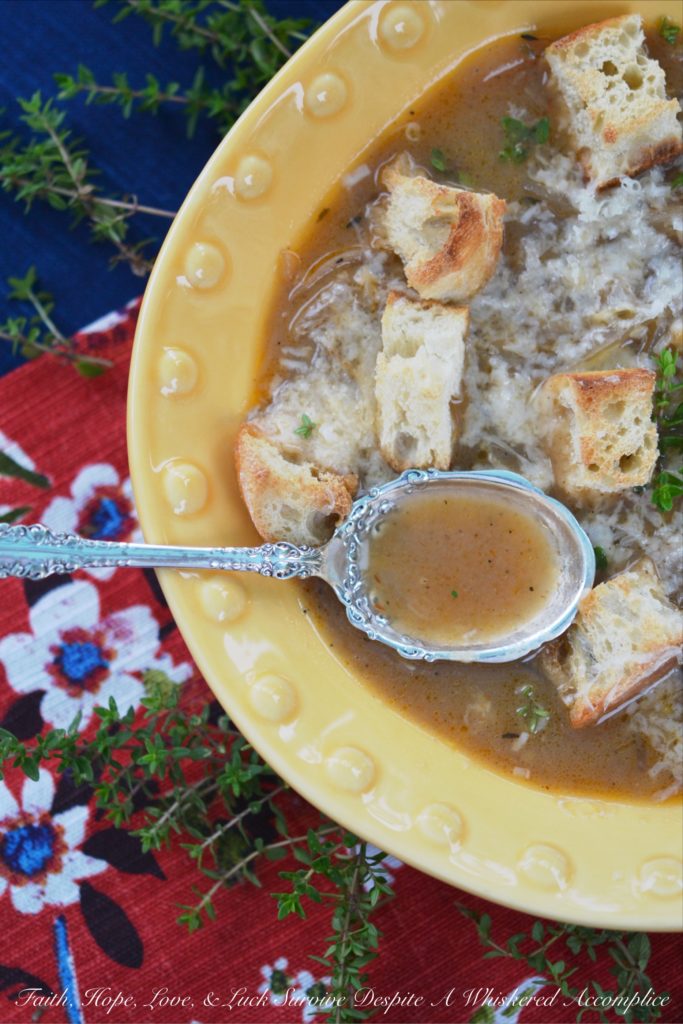 Easy French Onion Soup - If you're a fan of Panera Bread's Bistro French Onion Soup, you'll love this homemade copycat version. It's an uncomplicated, almost effortless comforting French onion soup, which uses a crockpot to caramelize the onions as a way to save time. After you discover just how easy this soup is to make, it will quickly become a regular addition to your weeknight meal rotation.