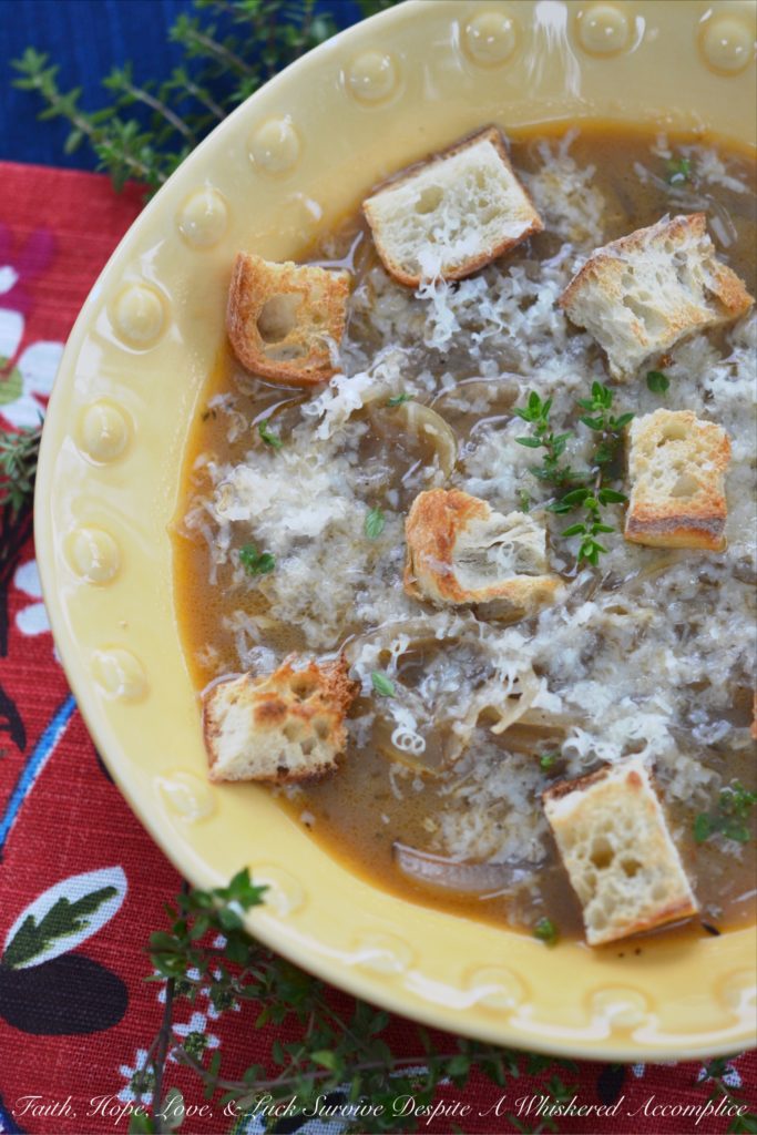 Easy French Onion Soup - If you're a fan of Panera Bread's Bistro French Onion Soup, you'll love this homemade copycat version. It's an uncomplicated, almost effortless comforting French onion soup, which uses a crockpot to caramelize the onions as a way to save time. After you discover just how easy this soup is to make, it will quickly become a regular addition to your weeknight meal rotation.