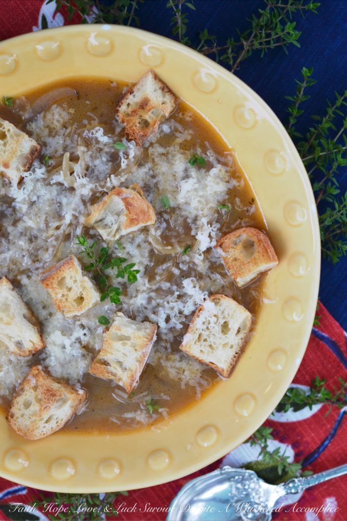Easy French Onion Soup - If you're a fan of Panera Bread's Bistro French Onion Soup, you'll love this homemade copycat version. It's an uncomplicated, almost effortless comforting French onion soup, which uses a crockpot to caramelize the onions as a way to save time. After you discover just how easy this soup is to make, it will quickly become a regular addition to your weeknight meal rotation.