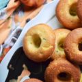 Diced jalapeño and peaches make these cornbread dinner donuts a particularly delicious treat with just the right hint of sweet and spicy flavor.