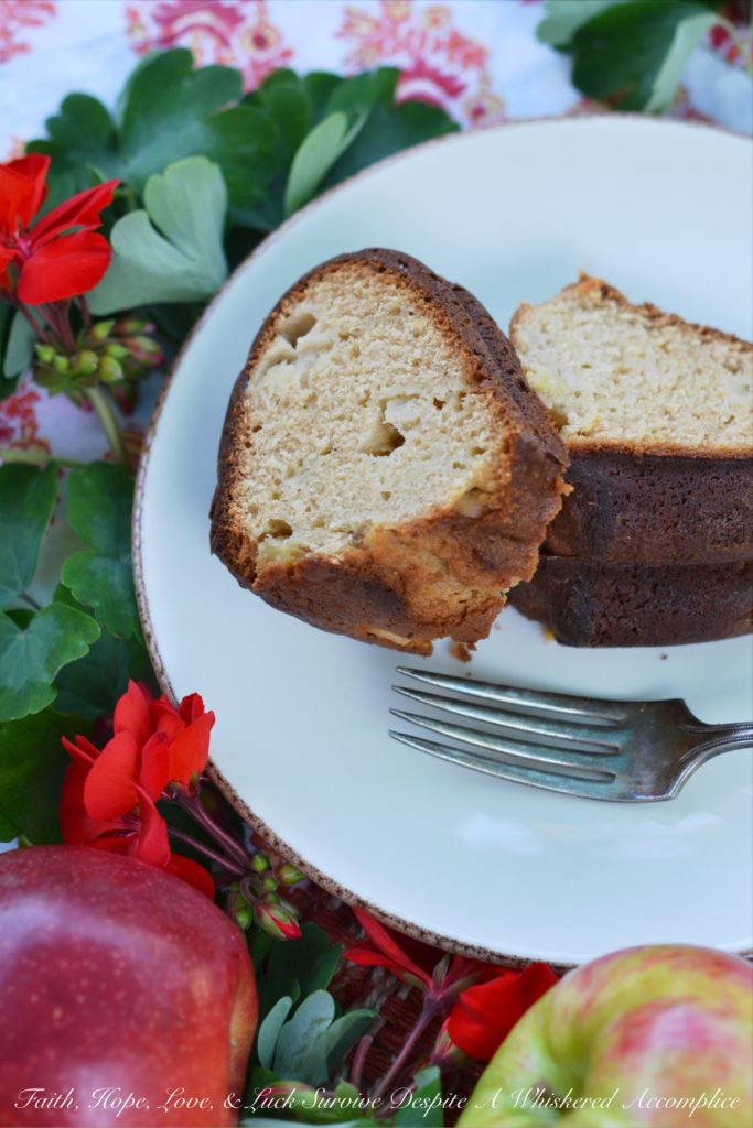 Autumn Honey Apple Bake & Slice Bundt Cake - A touch of honey and cinnamon paired with the taste of crisp autumn apples help to make this bake and slice Bundt cake a slightly sweet fall treat.