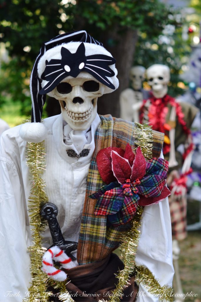 A look at The Historic Herndon Halloween House (Herndon, VA) 2017 "The Nightmare Before Christmas" themed Scottish Skeleton Clan Army.