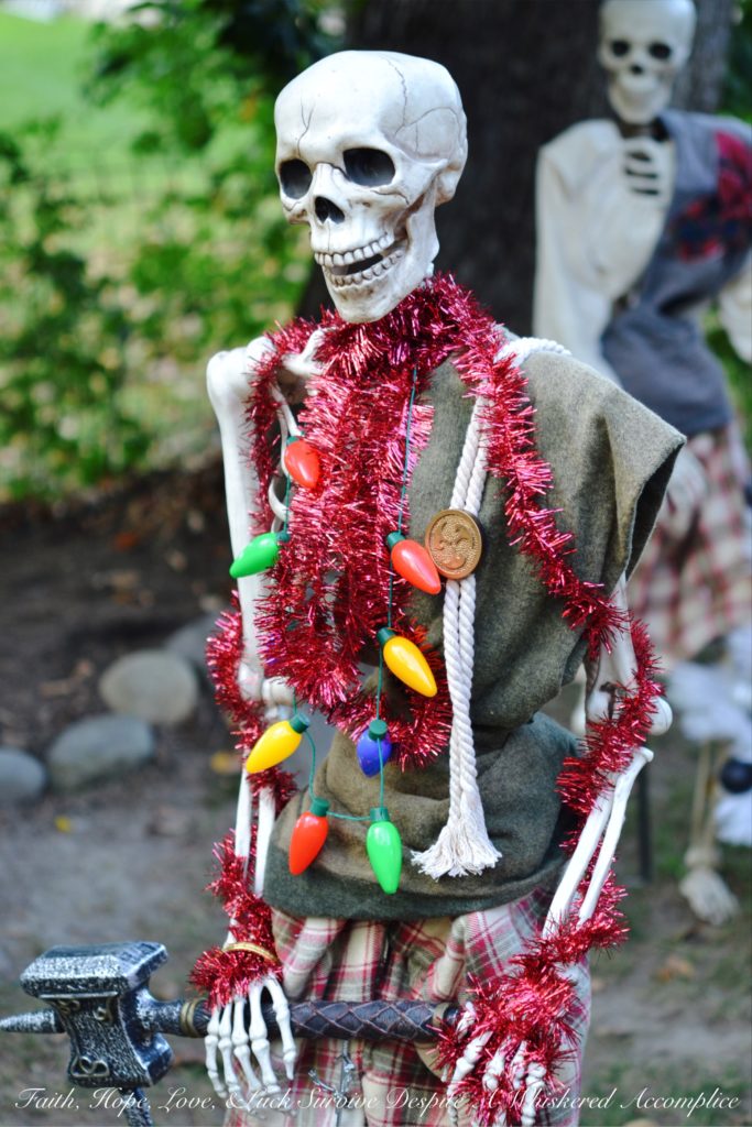 A look at The Historic Herndon Halloween House (Herndon, VA) 2017 "The Nightmare Before Christmas" themed Scottish Skeleton Clan Army.