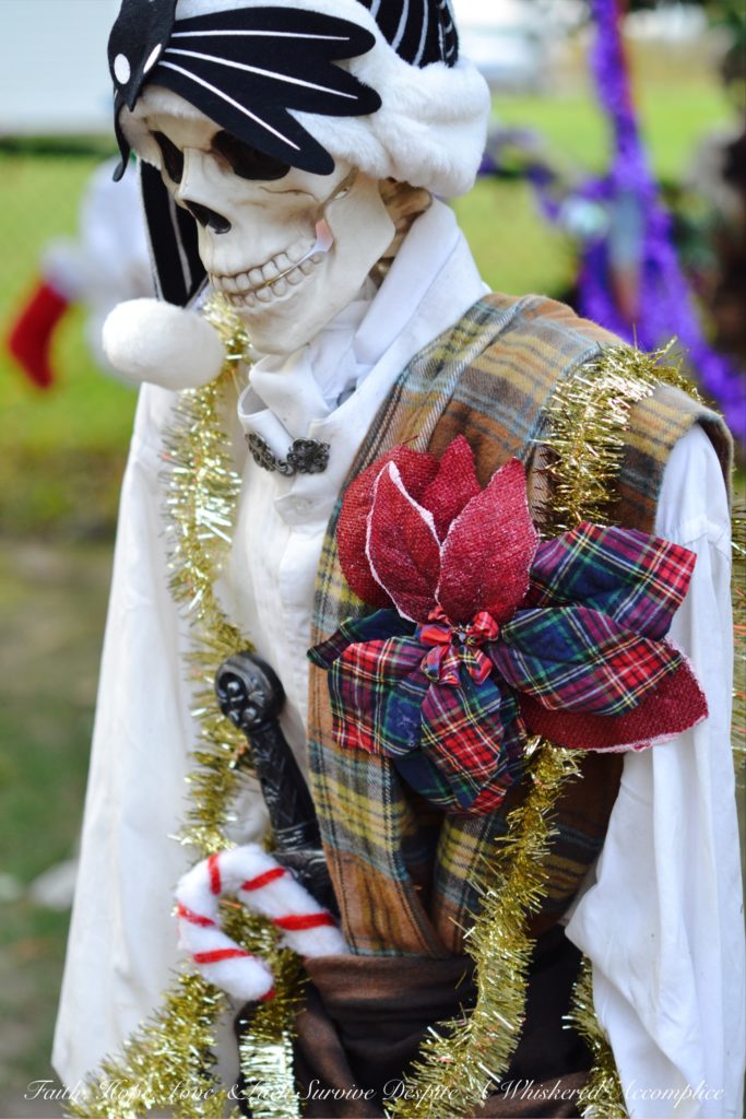 A look at The Historic Herndon Halloween House (Herndon, VA) 2017 "The Nightmare Before Christmas" themed Scottish Skeleton Clan Army.