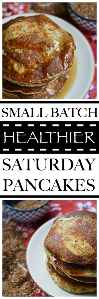 Healthier flavor-filled pancakes are only a few ingredients away with this simple and nutritious small batch Saturday pancake recipe.