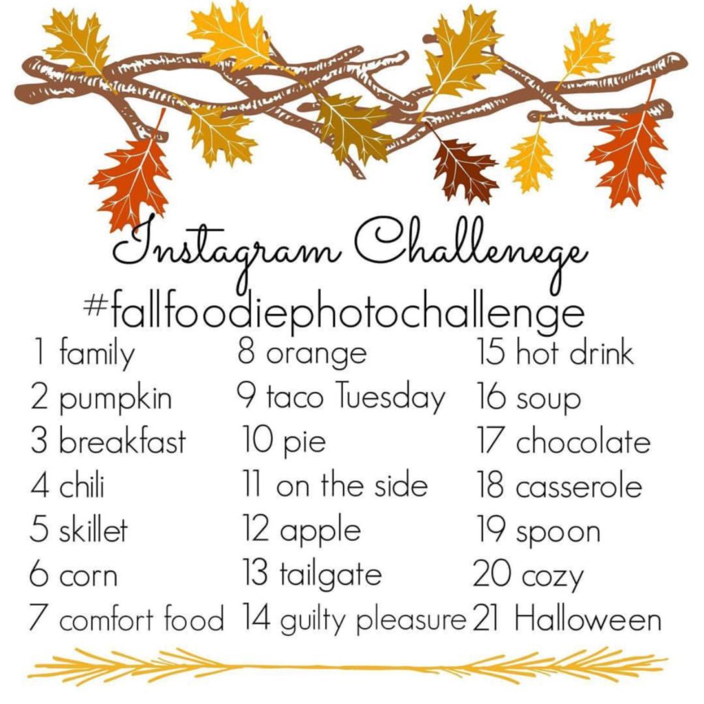 Kicking the autumn season off with a fall foodie photo challenge on Instagram, with amazing photo-worthy fall perfect recipes. #fallfoodiephotochallenge