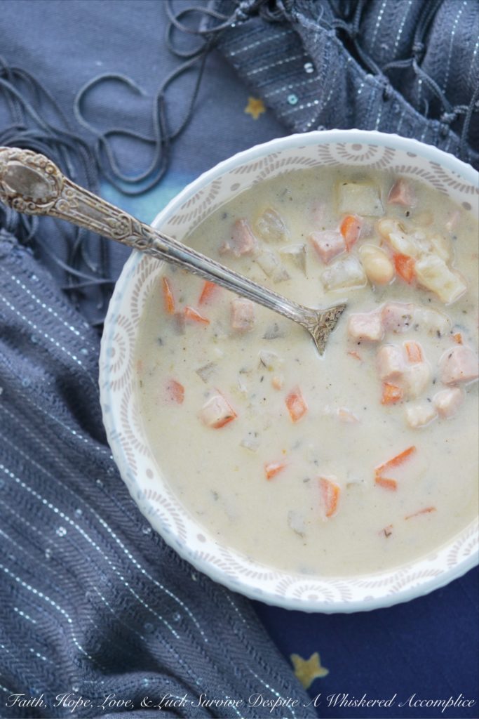 Virginia Ham & Bean Chowder - Blended cannellini beans turn the broth of this Virginia ham and bean soup into a thick, creamy, stick-to-your-ribs bowl of deliciousness that’s just begging for a hunk of crusty bread. Thanks to a sprinkle of dried oregano and thyme, plus a little fennel seed for that extra something-something. And for a little kick, a dash of hot sauce brings just enough heat to keep things interesting, without being too overpowering.