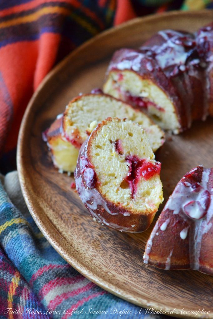 Cranberry & Beer Breakfast Bundt Cake - Cranberry sauce and beer are the secret to making this fall breakfast Bundt cake so amazingly delicious. Who says you can't have beer for breakfast?