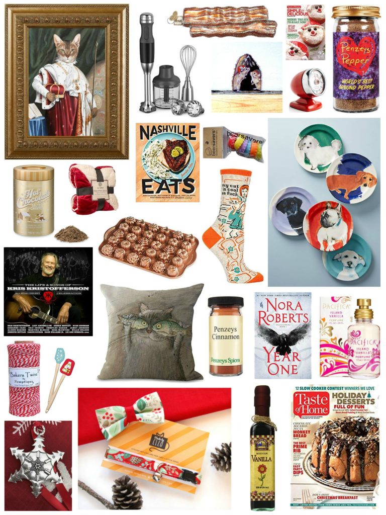 Unique holiday gift ideas for everyone on your Christmas list, especially those who love to cook, bake, or are extremely fond of cats.