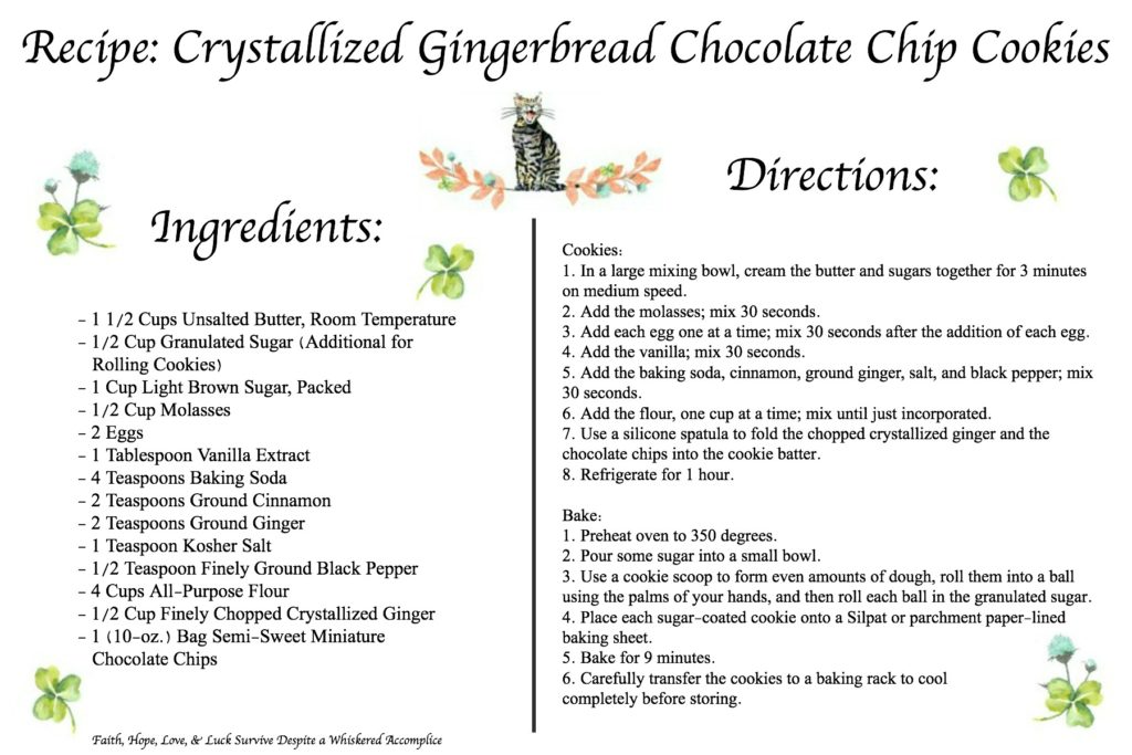 Crystallized Gingerbread Chocolate Chip Cookies - Every cookie exchange, cookie swap, or cookie tray should include a gingerbread cookie and this chocolate chip cookie version is one everyone will enjoy.