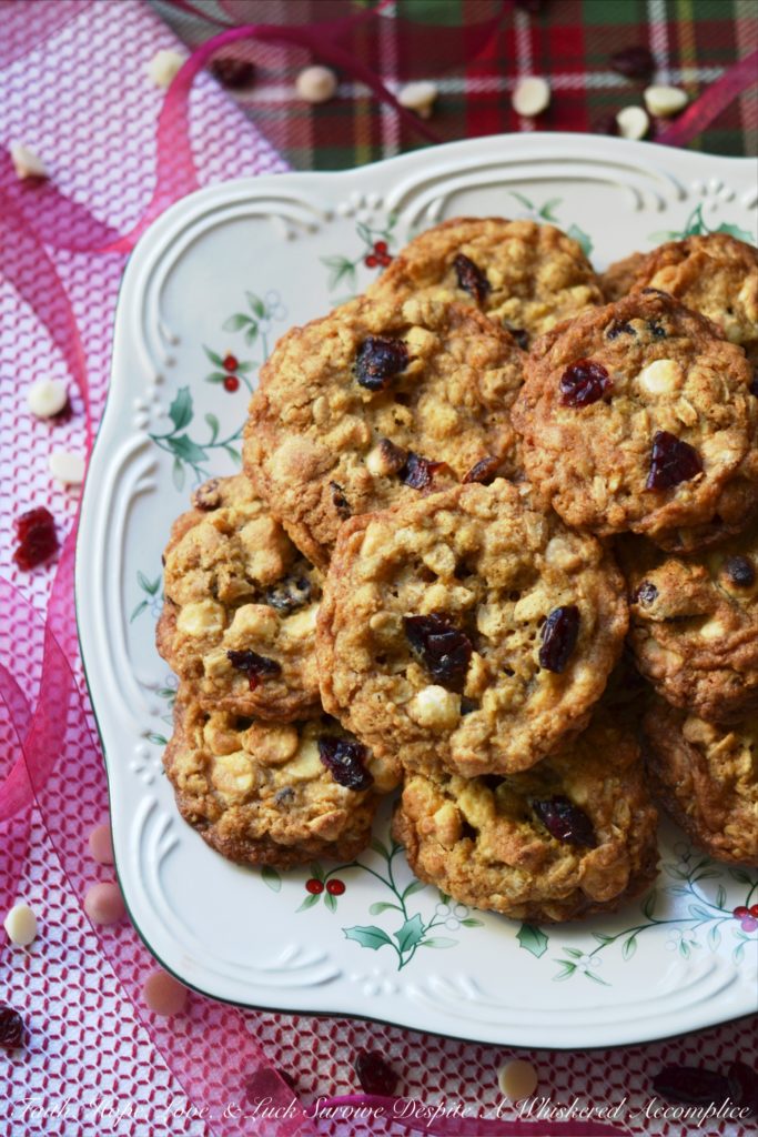 Cranberry Orange Cookies - Dried cranberries, white chocolate chips, and a generous amount of orange zest make these chewy and crunchy Christmas holiday cookies simply irresistible.
