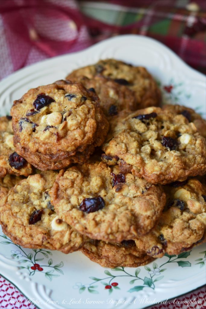 Cranberry Orange Cookies - Dried cranberries, white chocolate chips, and a generous amount of orange zest make these chewy and crunchy Christmas holiday cookies simply irresistible.
