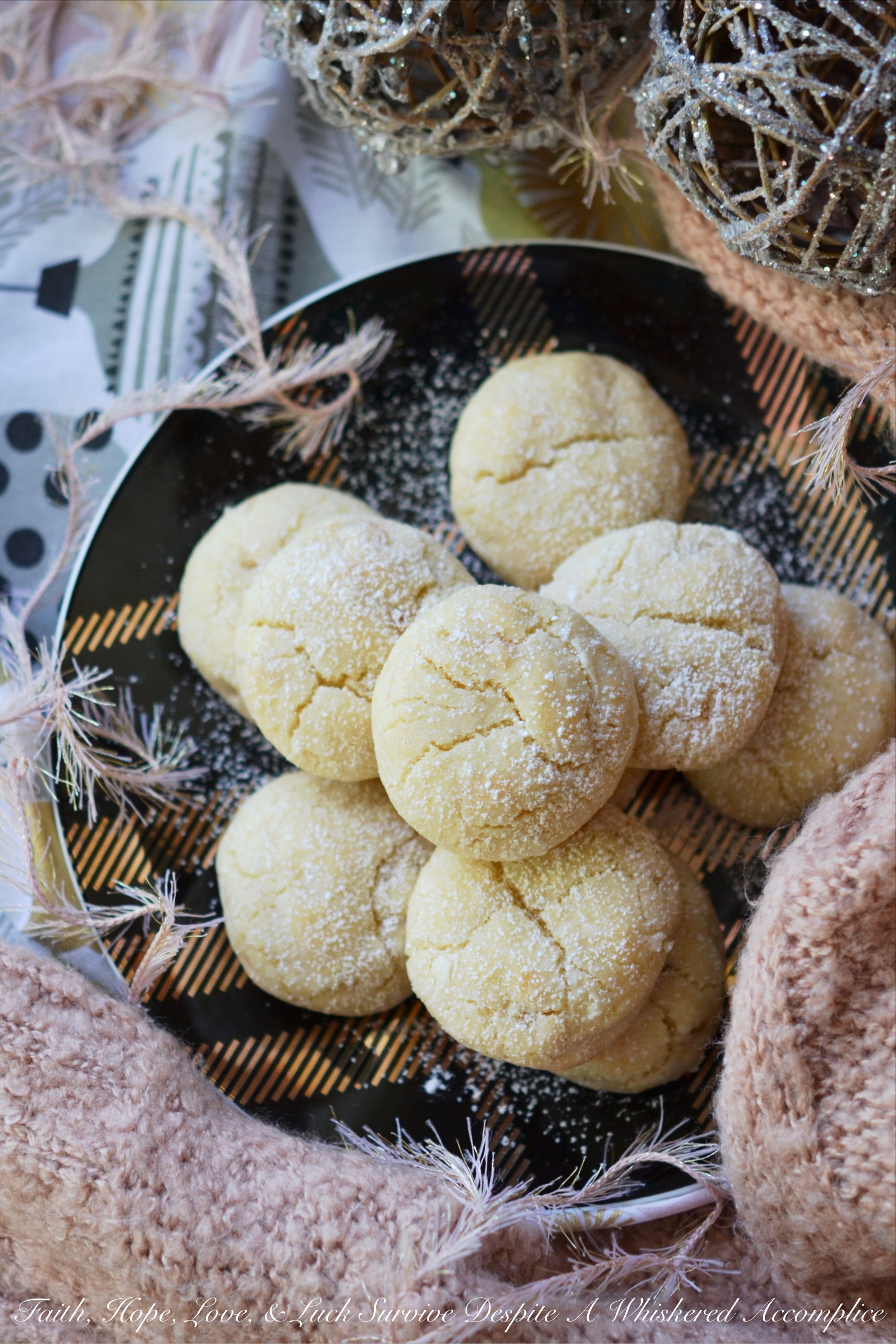 Lemon Ginger Crinkle Cookies #ChristmasCookies