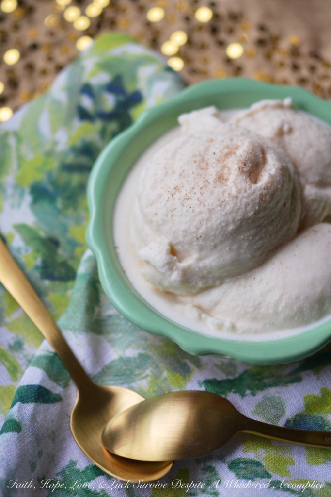 No-Churn Eggnog Soft-Serve Ice Cream - This no-churn version of soft-serve ice cream is infused with eggnog, cream, and a touch of rum. It's a decadent addition to any holiday celebration.