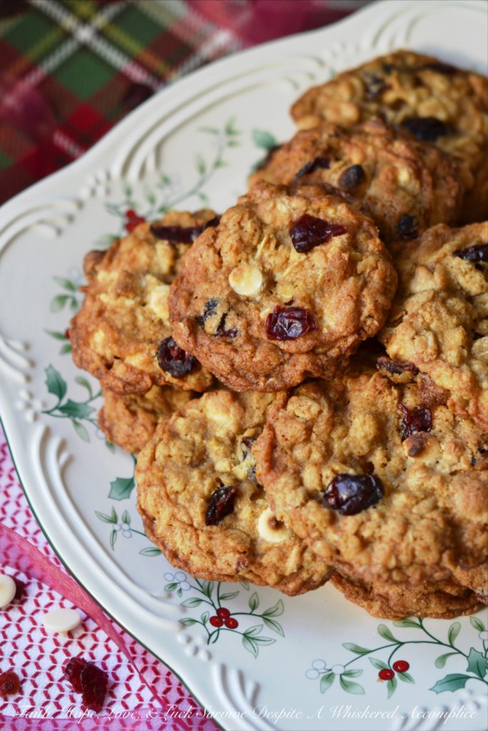 Cranberry Orange Cookies - Dried cranberries, white chocolate chips, and a generous amount of orange zest make these chewy and crunchy Christmas holiday cookies simply irresistible.