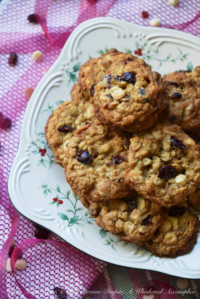Cranberry Orange Cookies - Dried cranberries, white chocolate chips, and a generous amount of orange zest make these chewy and crunchy Christmas holiday cookies simply irresistible.