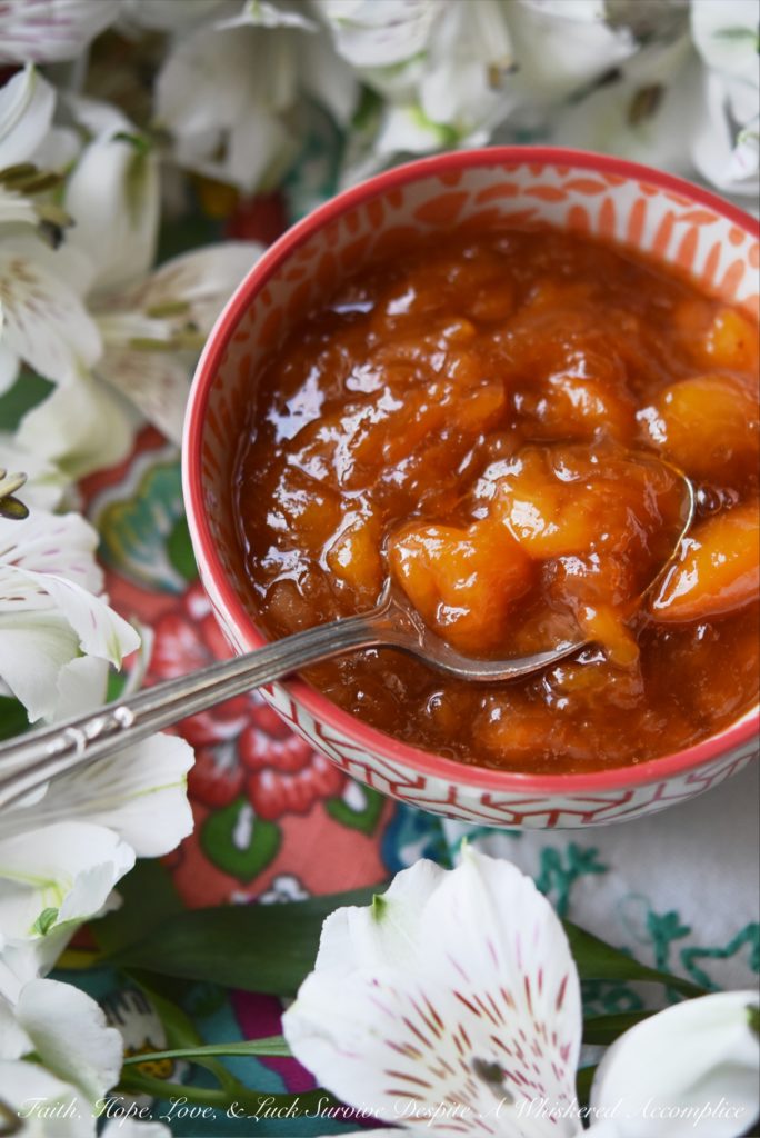 Small-Batch Ginger & Peach Jam - Finely diced crystallized ginger and frozen sliced peaches blend together with sugar, sea salt, and lemon juice in this small-batch sweet and spicy jam.