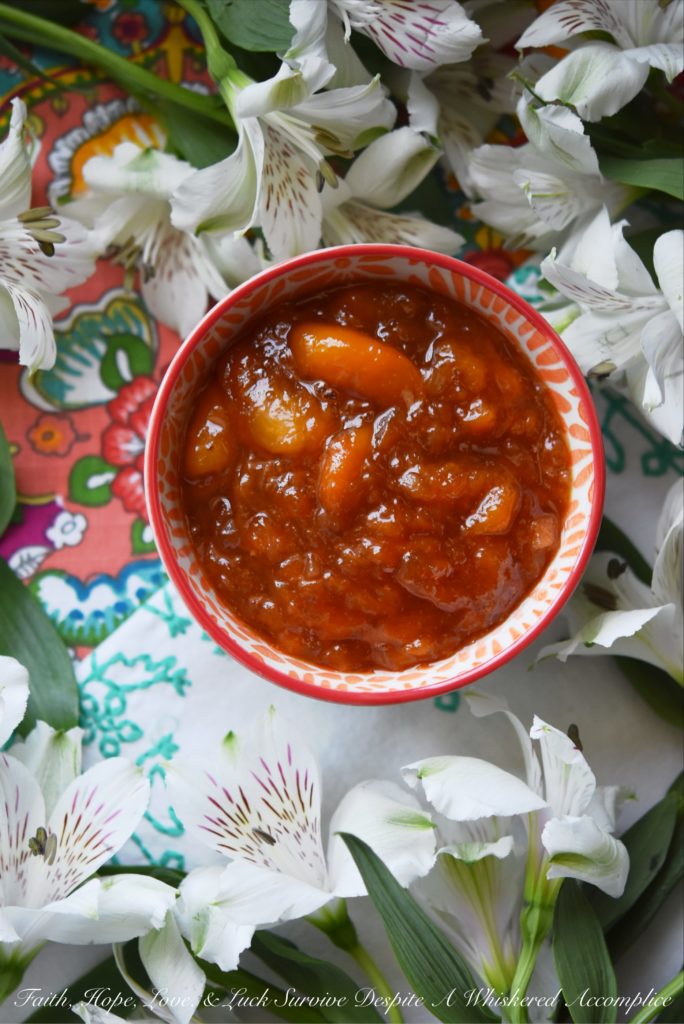Small-Batch Ginger & Peach Jam - Finely diced crystallized ginger and frozen sliced peaches blend together with sugar, sea salt, and lemon juice in this small-batch sweet and spicy jam.