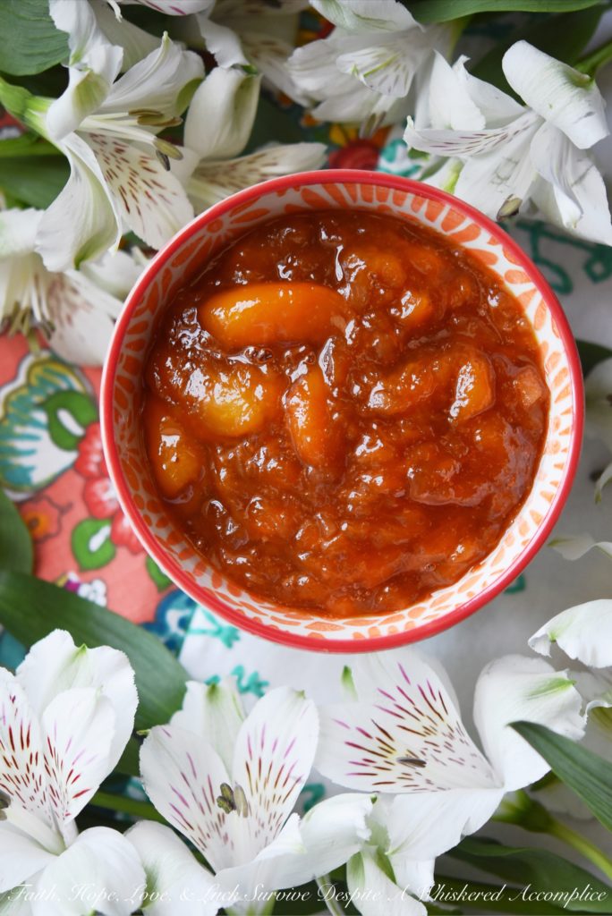 Small-Batch Ginger & Peach Jam - Finely diced crystallized ginger and frozen sliced peaches blend together with sugar, sea salt, and lemon juice in this small-batch sweet and spicy jam.