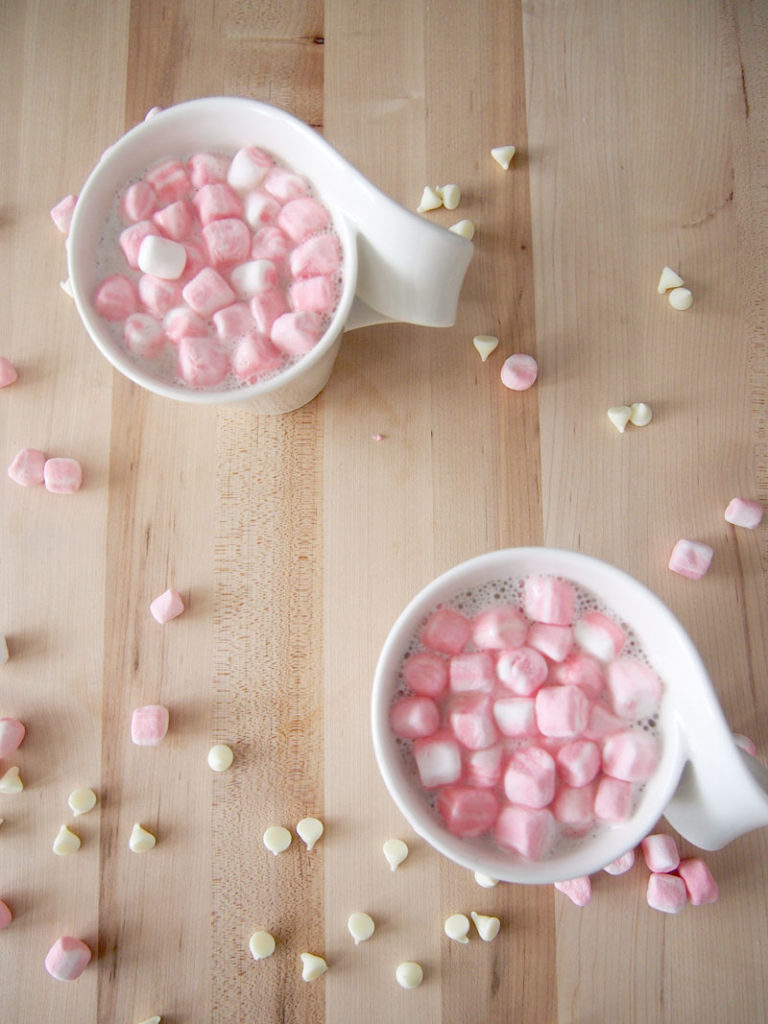 White Hot Chocolate - Celebrate the month of February with this Valentine's Day themed Recipe Round-Up. There's sure to be something your sweetheart will love.