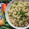Creamy Southern Navy Beans with Bacon - While these creamy navy beans with bacon may take a little bit of time to make, either on a stovetop or with the help of a pressure cooker, they are more than worth the effort. I guarantee you're totally gonna fall in love with this flavorful southern side dish.
