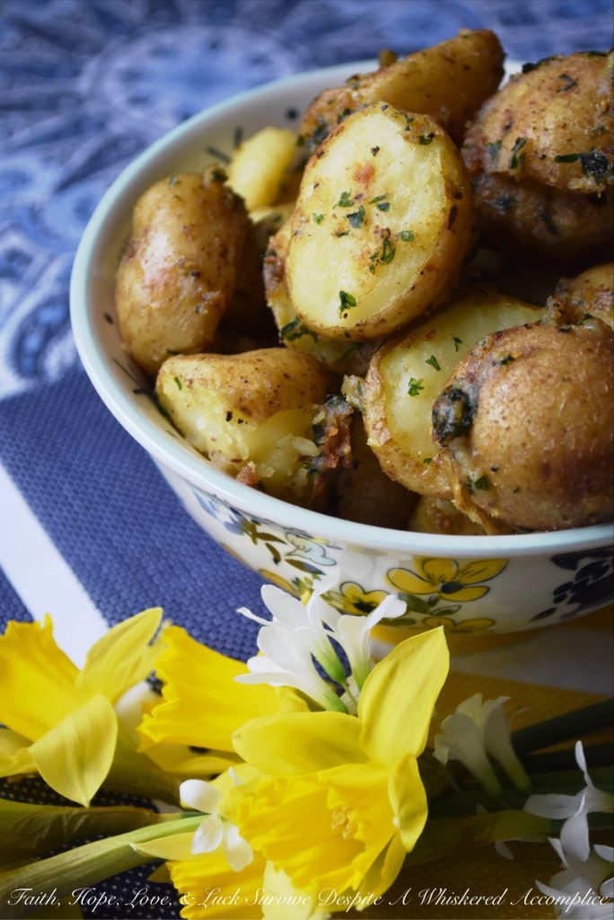 The ground sea salt, black pepper, and parsley crust on these boiled Baby Yukon Gold Potatoes turn them into a totally memorable side dish your family will ask for over and again, whether it's for St. Patrick's Day or just another Tuesday night dinner.