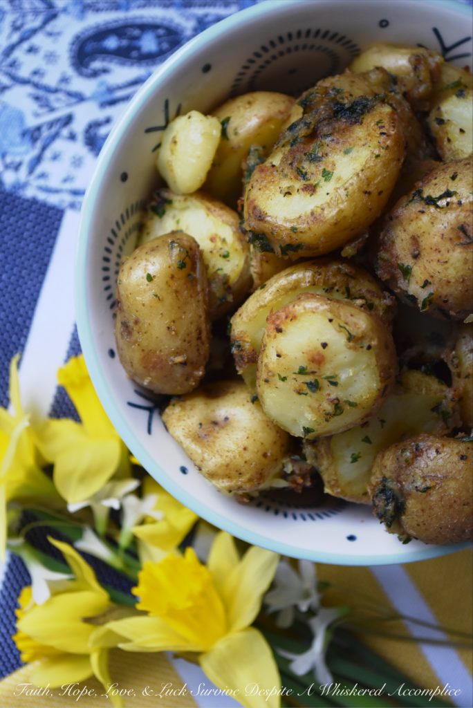 The ground sea salt, black pepper, and parsley crust on these boiled Baby Yukon Gold Potatoes turn them into a totally memorable side dish your family will ask for over and again, whether it's for St. Patrick's Day or just another Tuesday night dinner.