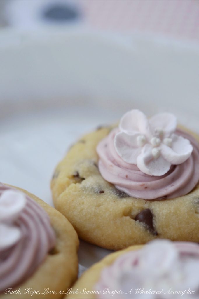 Say "Hello" to spring with these chocolate shortbread thumbprint cookies filled with cherry cream cheese frosting. Whether you decorate them with a royal icing cherry blossom flower, pink candy sprinkles, or a few chocolate shavings, I promise they'll taste just as lovely as they look.