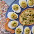 Candied Lemon Zest Jalapeño Deviled Eggs - Candied lemon zest and finely chopped jalapeños turn ordinary deviled eggs into something quite extraordinary, with the addition of a touch of mayonnaise, honey, and freshly squeezed lemon juice. Add a little bit of salt and pepper, and your taste buds will simply go crazy due to absolute flavor overload.