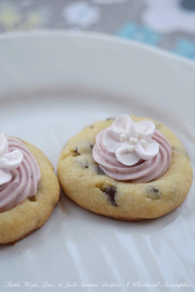 Say "Hello" to spring with these chocolate shortbread thumbprint cookies filled with cherry cream cheese frosting. Whether you decorate them with a royal icing cherry blossom flower, pink candy sprinkles, or a few chocolate shavings, I promise they'll taste just as lovely as they look.