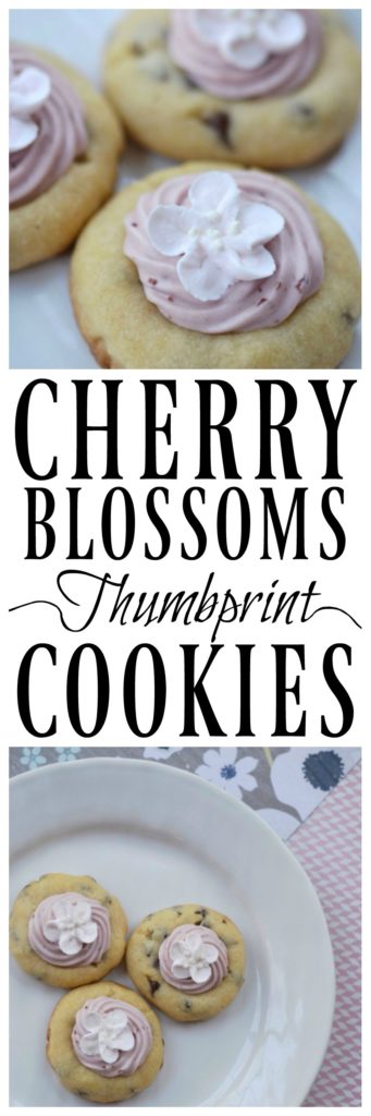 Say "Hello" to spring with these chocolate shortbread thumbprint cookies filled with cherry cream cheese frosting. Whether you decorate them with a royal icing cherry blossom flower, pink candy sprinkles, or a few chocolate shavings, I promise they'll taste just as lovely as they look.