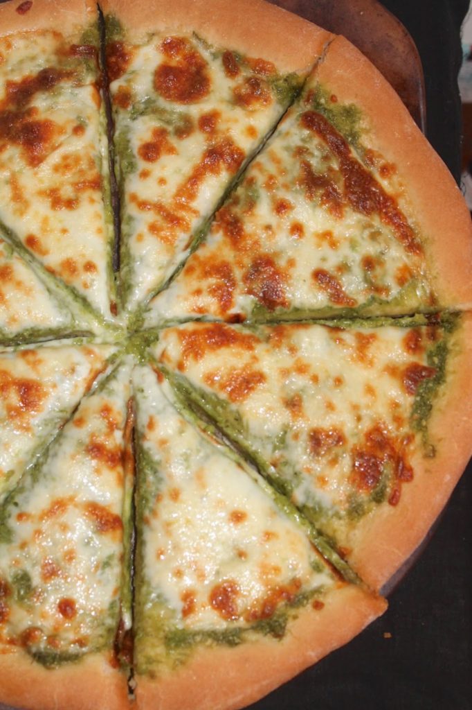 Garlic Scape and Olive Oil Cheese Pizza - Savory Moments - Now that the warmer weather is finally making itself known, it's time to share some "Spring Inspired Recipes." We've rounded up a few of our favorite spring-worthy favorites for this April Recipe Round-Up.