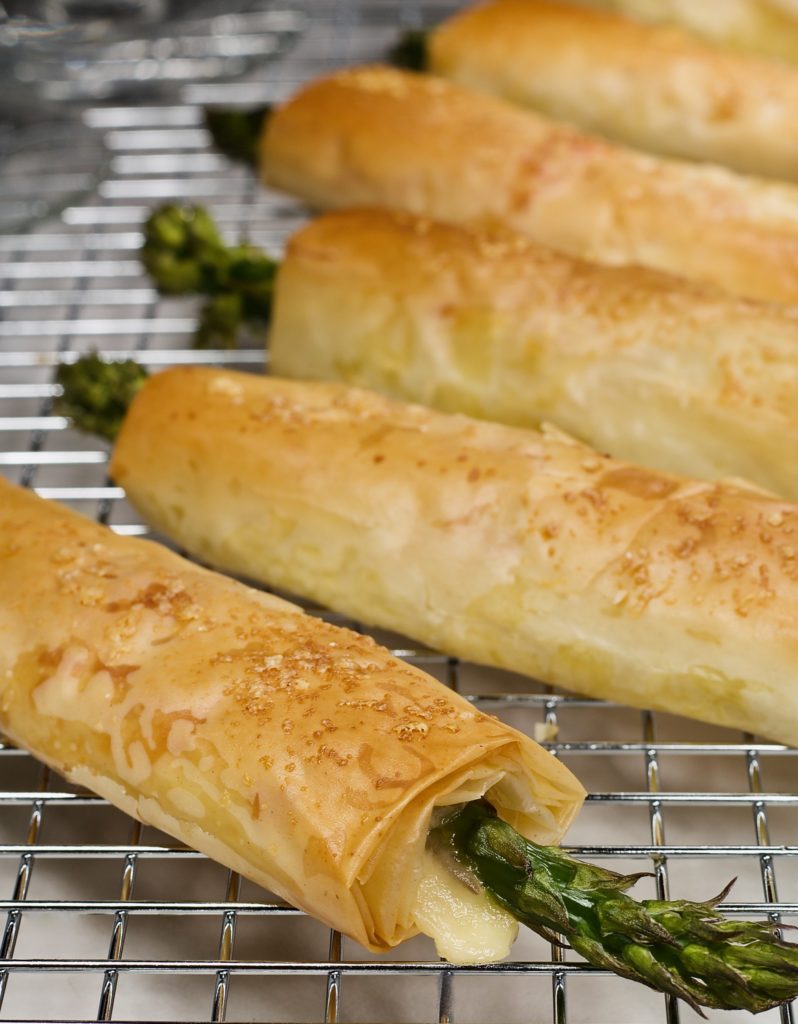 Phyllo Wrapped Asparagus and Gouda Cheese - Looney for Food - Welcome to the Friday Frenzy, the best food and craft link party on the web. Visit us this week to see what recipes and crafts we are most excited about.