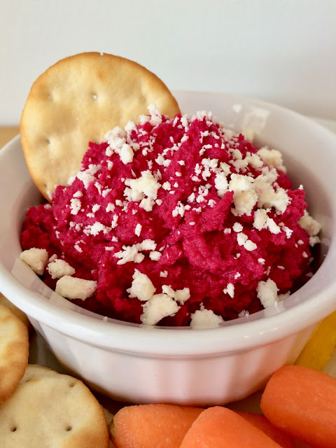 Beet Hummus with Feta - Savory Moments - These mom-worthy recipes are delicious, flavorful, and simply perfect to help you celebrate Mother's Day. May's recipe round-up will help you plan the perfect meal to help let your mother know just how special she is to you.