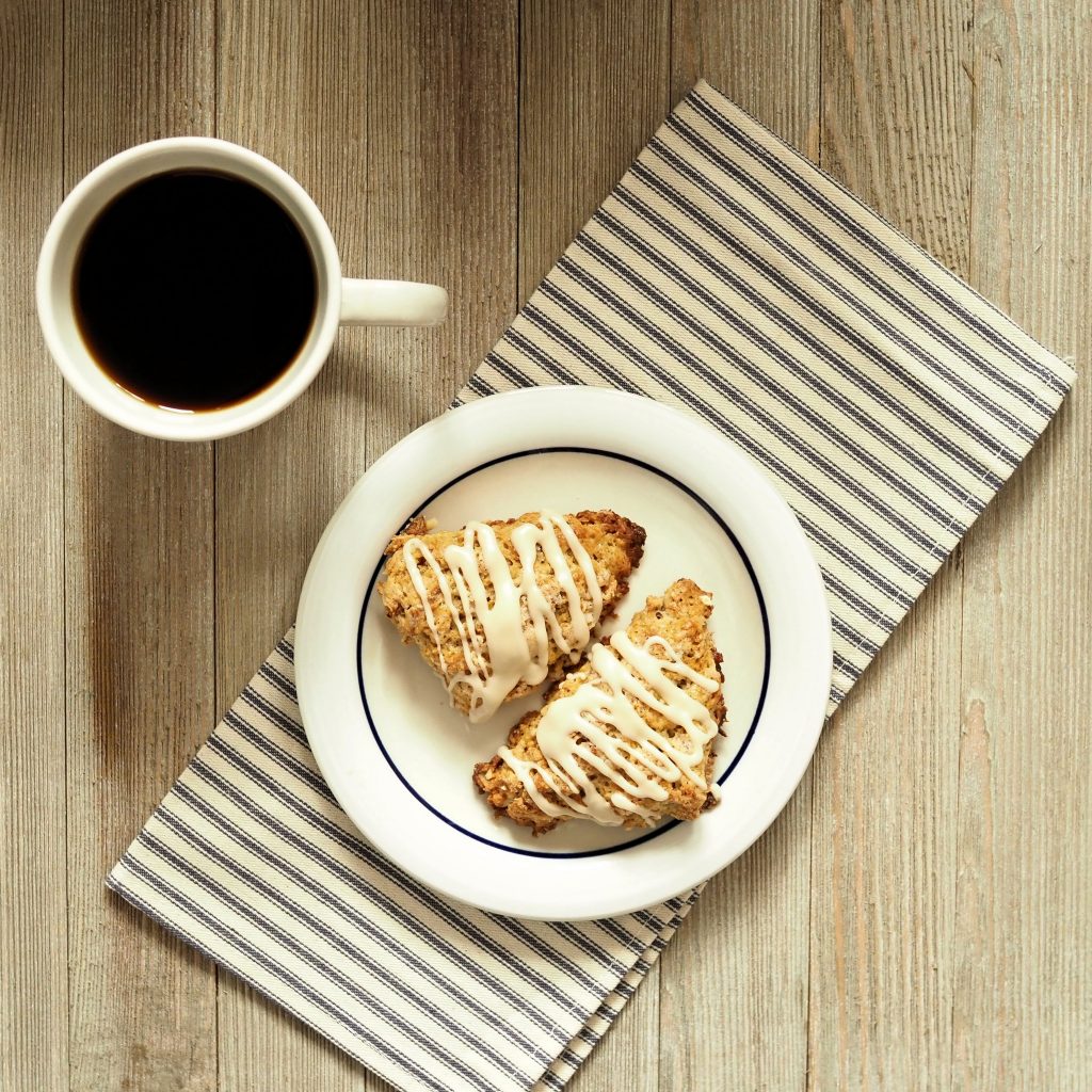 Maple Glazed Toasted Oatmeal Scones - Trampling Rose - Welcome to the Friday Frenzy, the best food and craft link party on the web. Visit us this week to see what recipes and crafts we are most excited about.