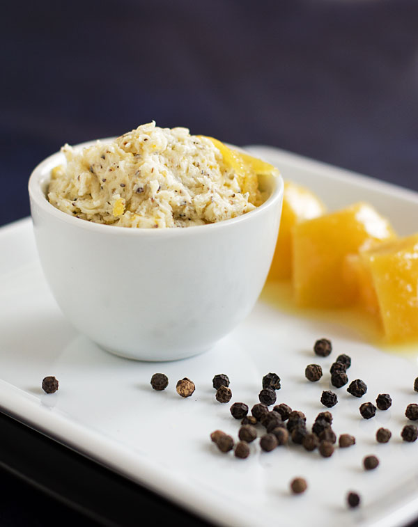 Peppered Preserved Lemon Butter - MJ's Kitchen - Welcome to the Friday Frenzy, the best food and craft link party on the web. Visit us this week to see what recipes and crafts we are most excited about.