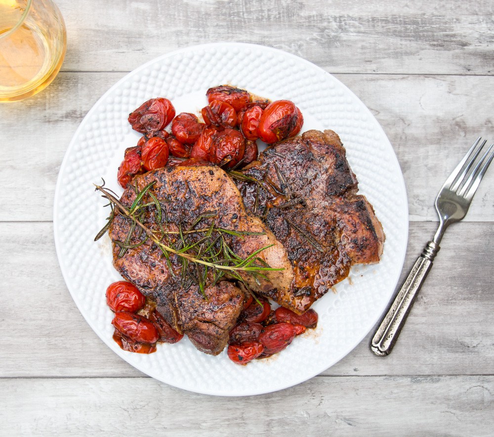 Sous Vide Pork Chops with Blistered Tomatoes - The Bearded Biker - Welcome to the Friday Frenzy, the best food and craft link party on the web. Visit us this week to see what recipes and crafts we are most excited about.