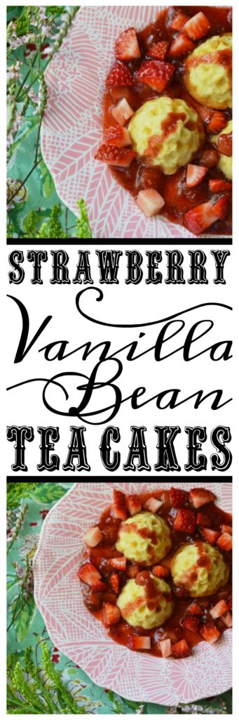 Strawberry Vanilla Bean Tea Cakes - Celebrate strawberry season with these vanilla bean tea cakes made using fresh strawberries and pure vanilla bean paste. Whether you use mini-muffin tins or miniature Bundt pans to make these sweet little tea cakes, you're bound to absolutely love the result. Serve these slightly sweet tea cakes topped with homemade strawberry sauce and finely chopped strawberries, or add fresh whipped cream and vanilla bean ice cream to create an even more decadent dessert.